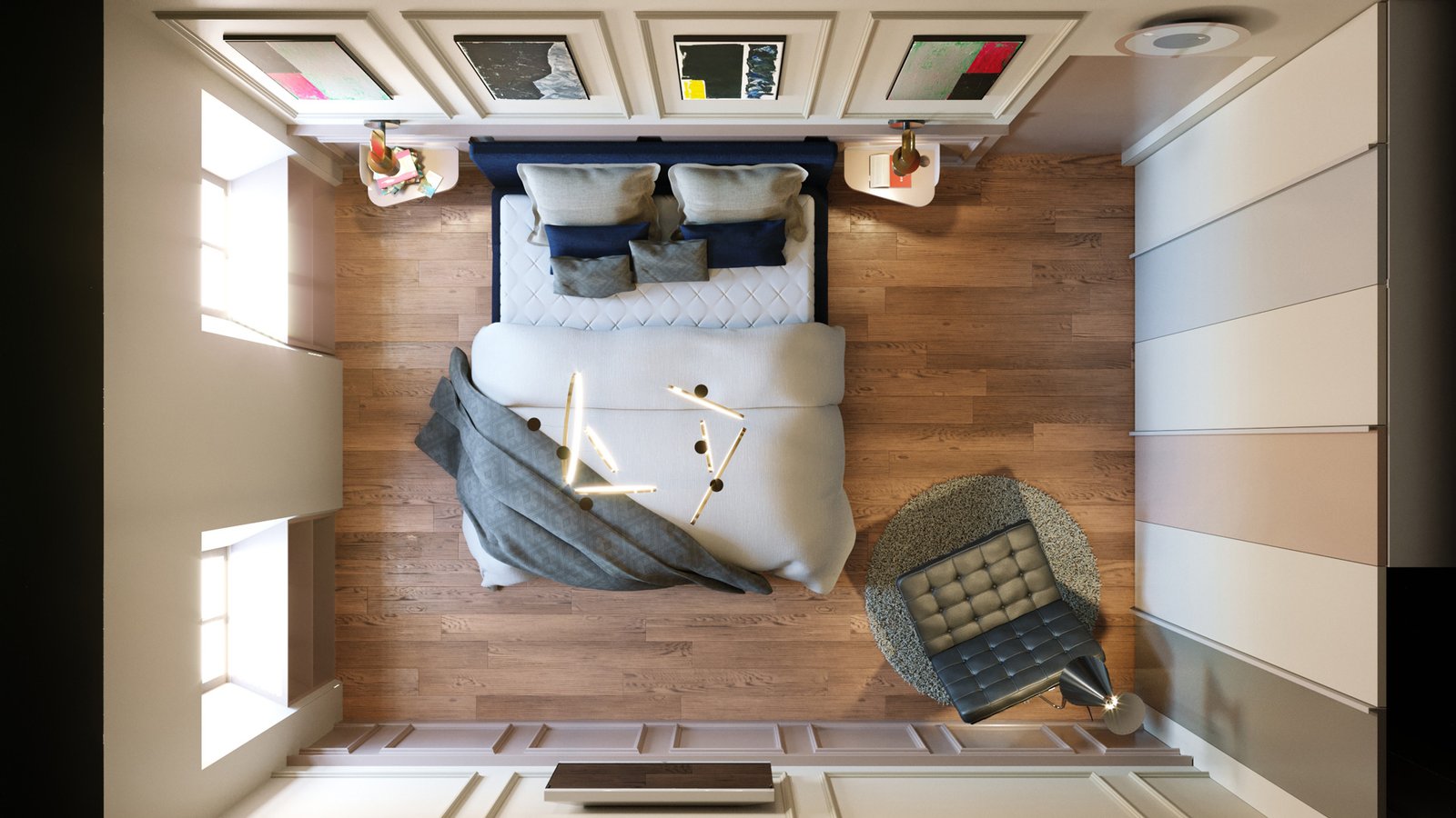 Camera da Letto Elegante - Render